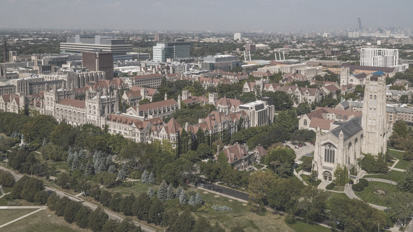 Aerial view of University of Chicago 